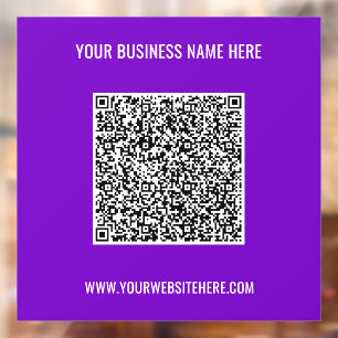 Your QR Code Name Website Colours Window Cling