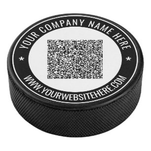 Your QR Code Name Website Promotional Hockey Puck