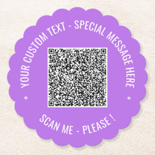 Your QR Code Paper Coaster Template Custom Text