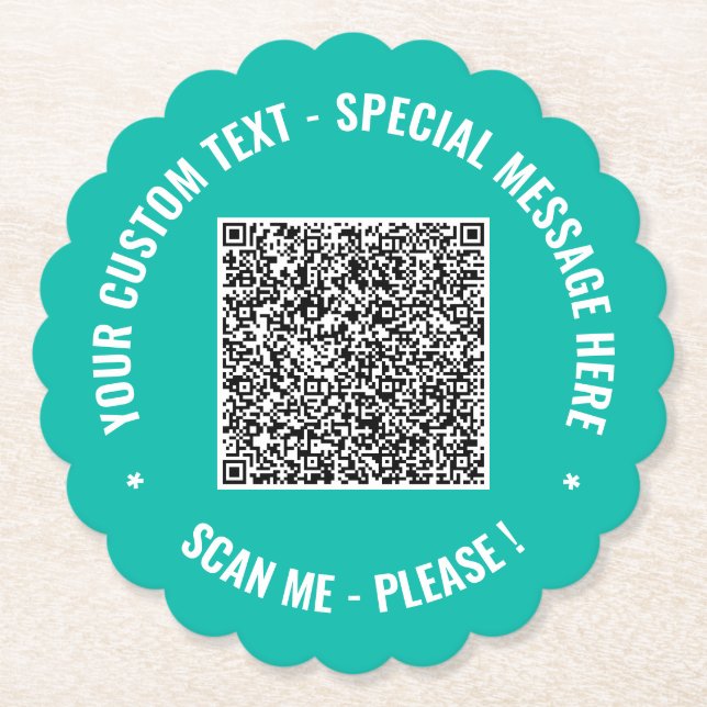 Your QR Code Paper Coasters Custom Text and Colour (Front)