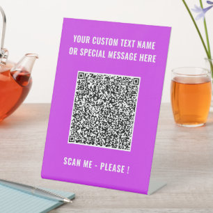 Your QR Code Pedestal Sign Example Custom Text