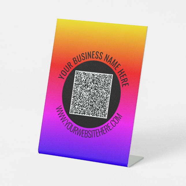 Your QR Code Pedestal Sign Example Custom Text (Front)