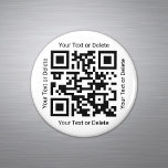 Your QR Code Professional Business Modern Round Magnet<br><div class="desc">Promote your business to potential customers with modern and professional custom QR code round magnets. All text on this template is simple to personalise or delete. The scannable code makes it easy for clients to find your company website online and connect with your internet advertising and social media networking. Design...</div>