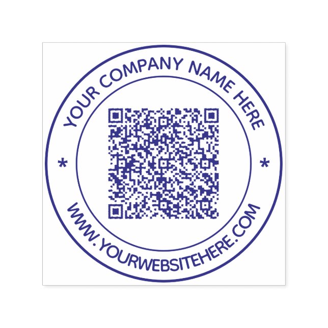Your QR Code Round Stamp Example with Custom Text (Design)