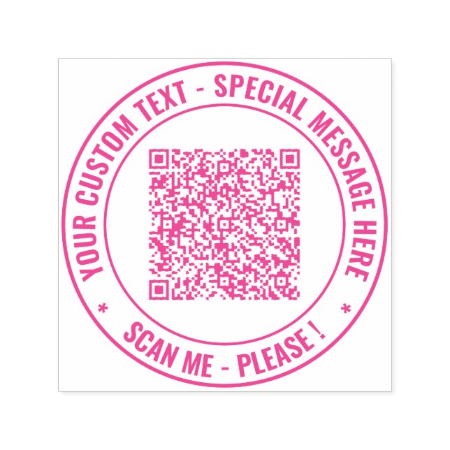 Your QR Code Round Stamp Template with Custom Text (Design)