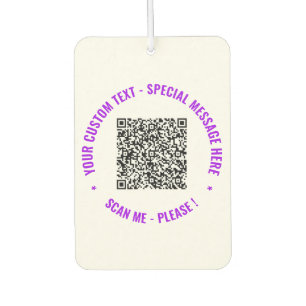 Your QR Code Scan and Custom Text Air Freshener