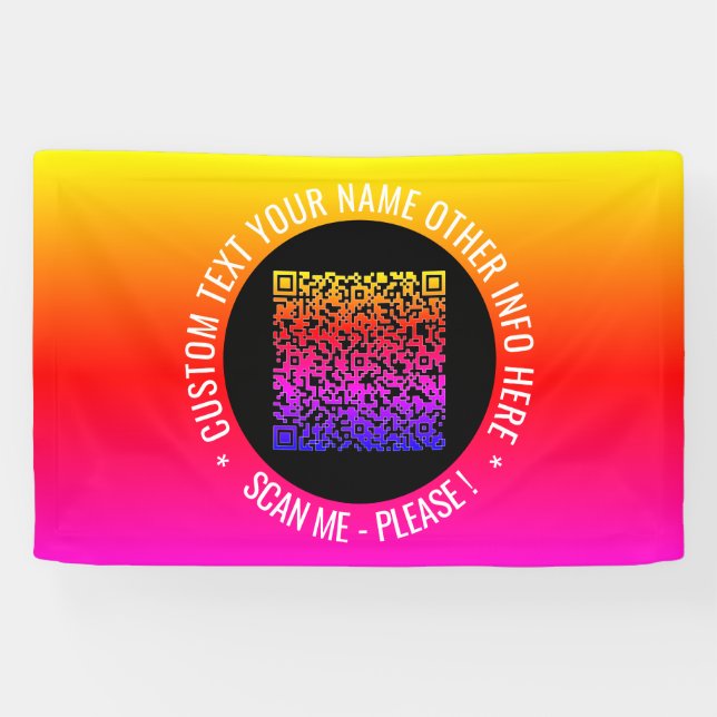 Your QR Code Scan and Custom Text Banner (Horizontal)