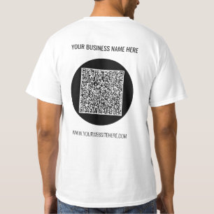 Your QR Code Scan and Custom Text Business T-Shirt