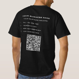 Your QR Code Scan and Custom Text Business T-Shirt