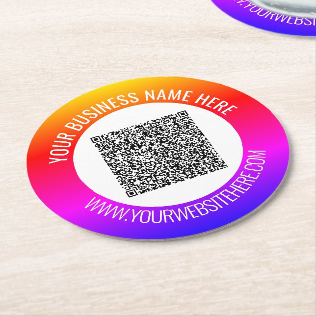 Your QR Code Scan and Custom Text Paper Coaster (Angled)