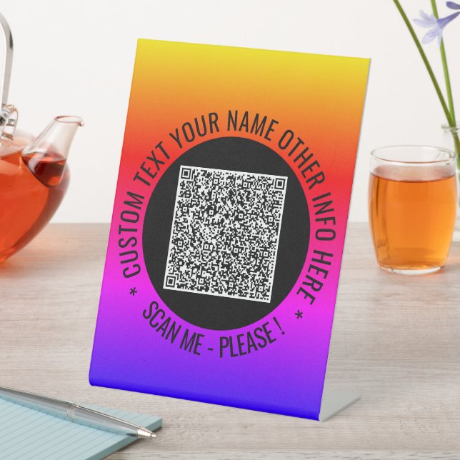Your QR Code Scan and Custom Text Pedestal Sign (In SItu)