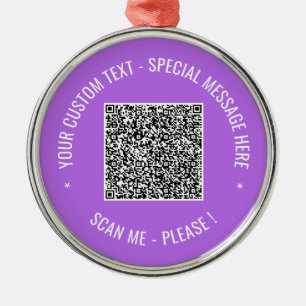 Your QR Code Scan and Custom Text Personalised Metal Tree Decoration