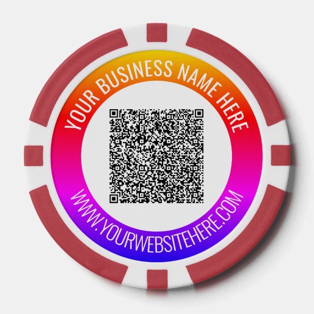 Your QR Code Scan and Custom Text Poker Chips (Front)