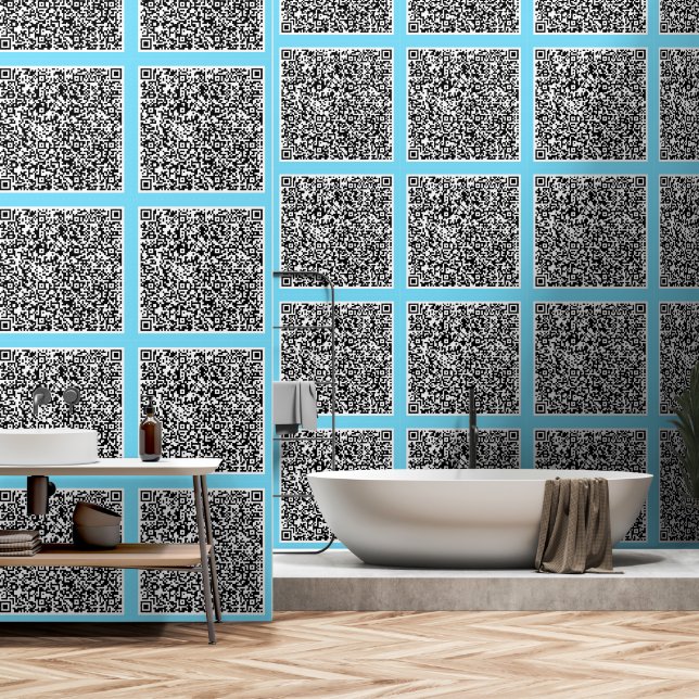 Your QR Code Scan Custom Colour Personalised Wallpaper (Bathroom)