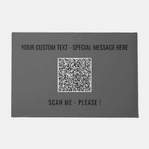 Your QR Code Scan Custom Text Doormat Choose Colou