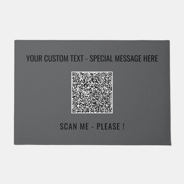 Your QR Code Scan Custom Text Doormat Choose Colou (Front)
