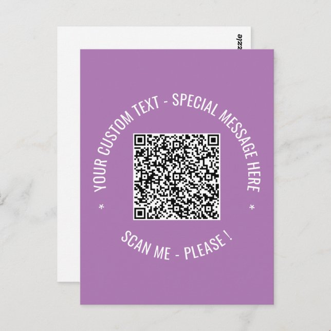 Your QR Code Scan Info and Custom Text Card (Front/Back)