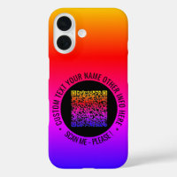 Your QR Code Scan Info and Custom Text iPhone Case