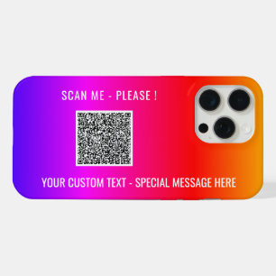 Your QR Code Scan Info and Custom Text iPhone Case