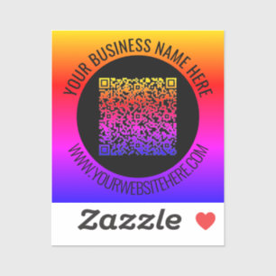 Your QR Code Scan Info and Custom Text Sticker