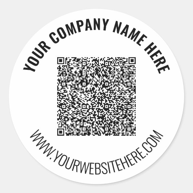 Your QR Code Scan Info and Custom Text Sticker (Front)