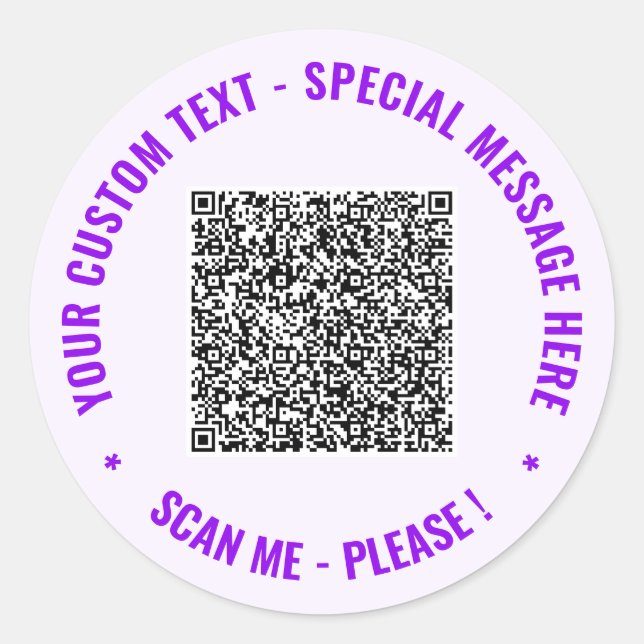 Your QR Code Scan Info and Custom Text Stickers (Front)