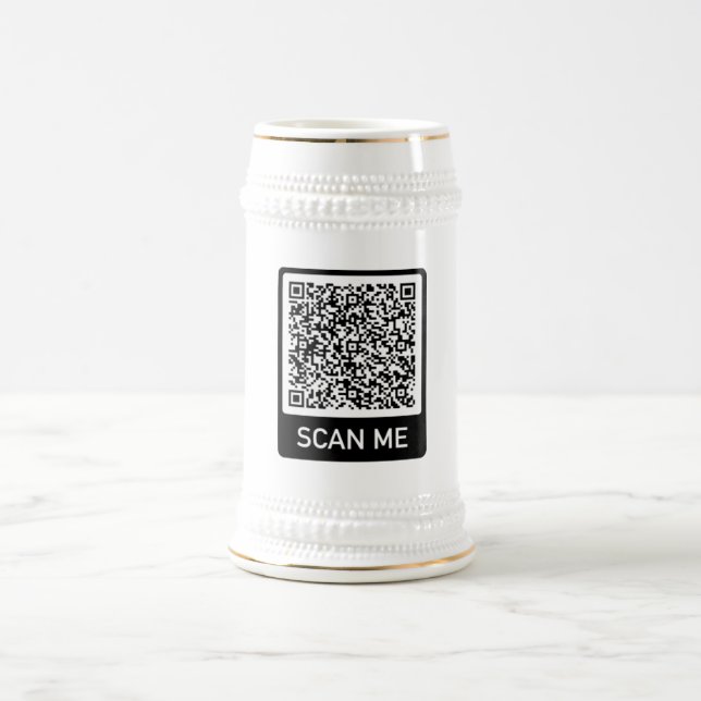 Your QR Code Scan Info Custom Beer Stein Template (Center)