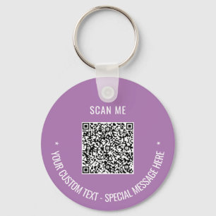 Your QR Code Scan Info Custom Text Colors Keychain