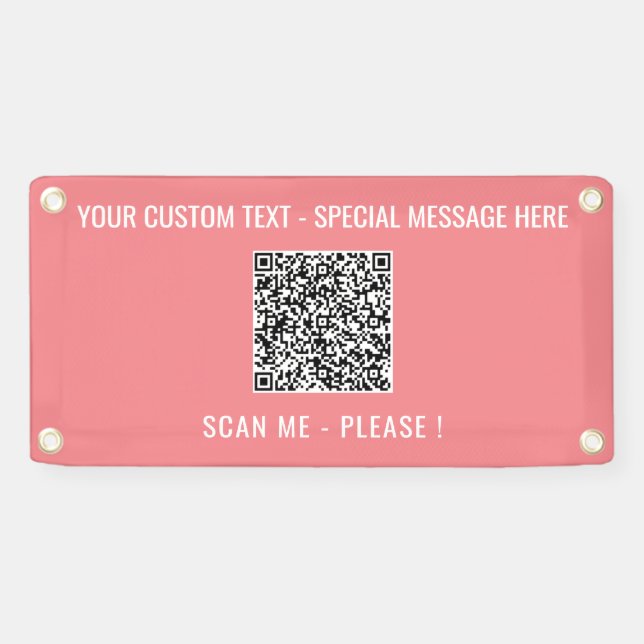 Your QR Code Scan Info Custom Text Colours Banner (Horizontal)