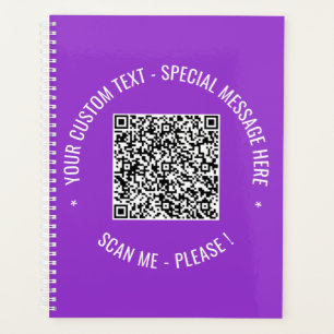 Your QR Code Scan Info Custom Text Colours Planner