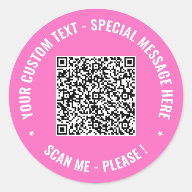 Your QR Code Scan Info Custom Text Colours Sticker (Front)