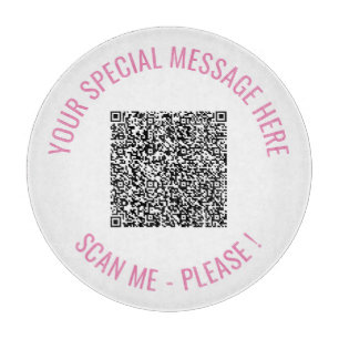 Your QR Code Scan Info Custom Text Cutting Board
