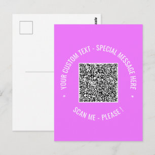 Your QR Code Scan Info Custom Text Greeting Card 