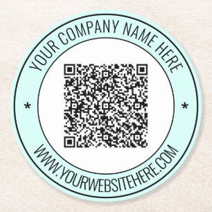 Your QR Code Scan Info Custom Text Paper Coaster