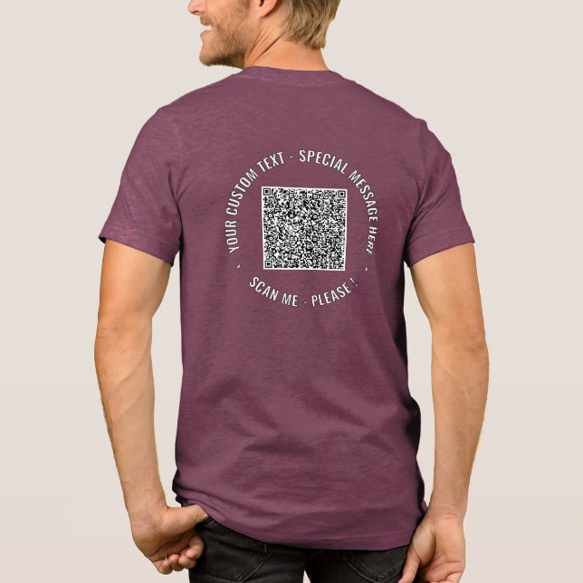 Your QR Code Scan Info Custom Text Personalised Tri-Blend Shirt (Back)