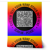 Your QR Code Scan Info Custom Text Personalised