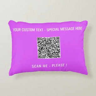 Your QR Code Scan Info Custom Text Pillow