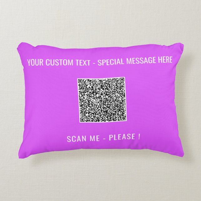 Your QR Code Scan Info Custom Text Pillow (Front)