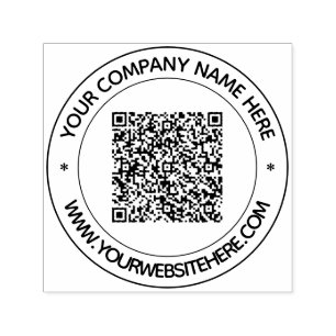 Your QR Code Scan Info Custom Text Round Stamp