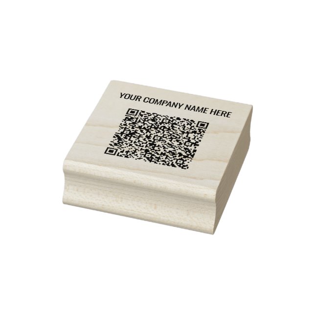 Your QR Code Scan Info Custom Text Rubber Stamp (Stamp)