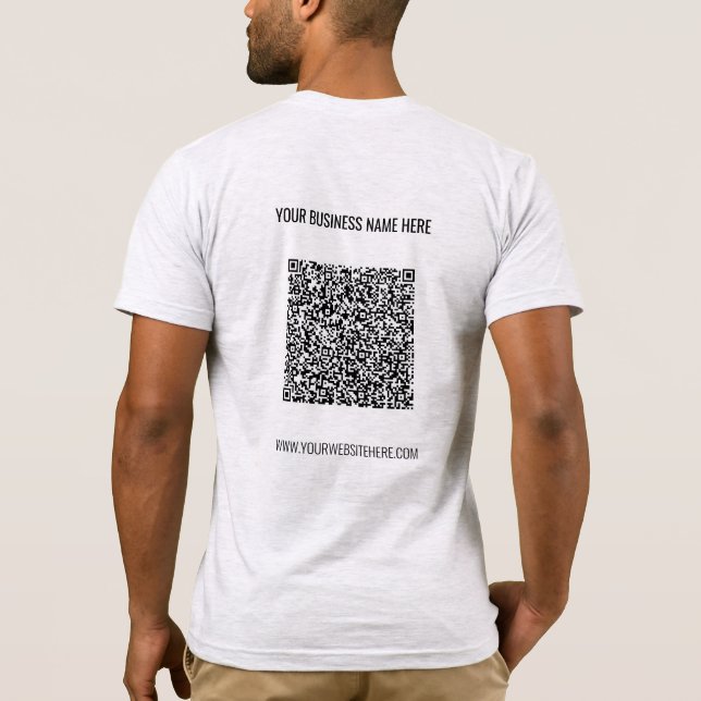 Your QR Code Scan Info Custom Text T-Shirt Gift (Back)