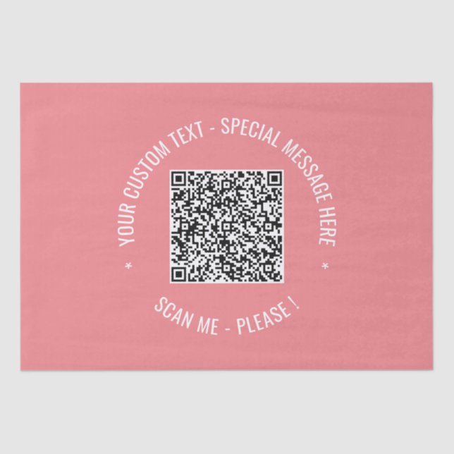 Your QR Code Scan Info Custom Text Tissue Paper (Front)