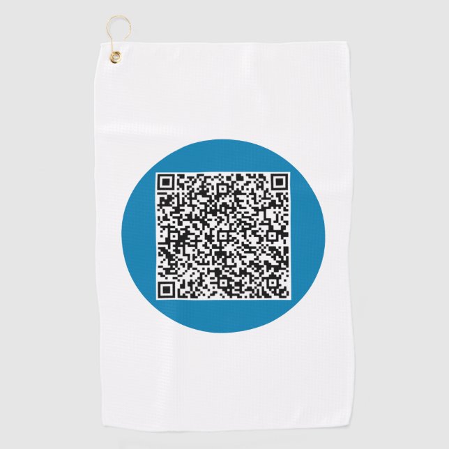 Your QR Code Scan Info Golf Towel Custom Colours (Front)