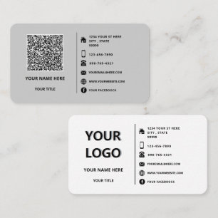 Your QR Code Scan Info Logo Text Business Card