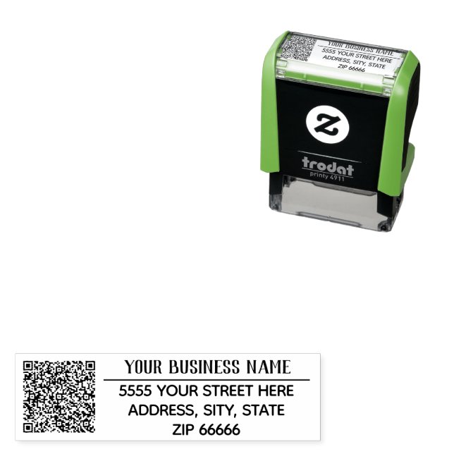 Your QR Code Scan Info Name Return Address Stamp (In Situ)