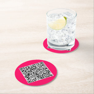 Your QR Code Scan Info Paper Coaster Custom Colour