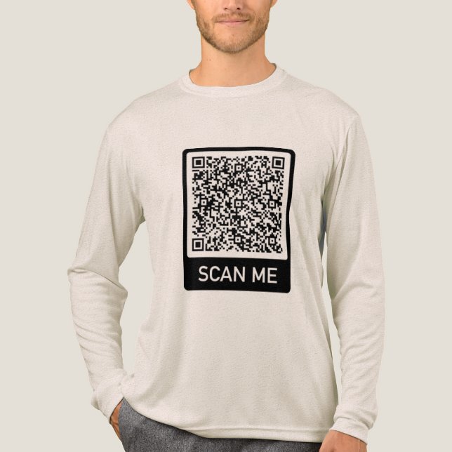 Your QR Code Scan Info Personalised Funny Tri-Blend Shirt (Front)
