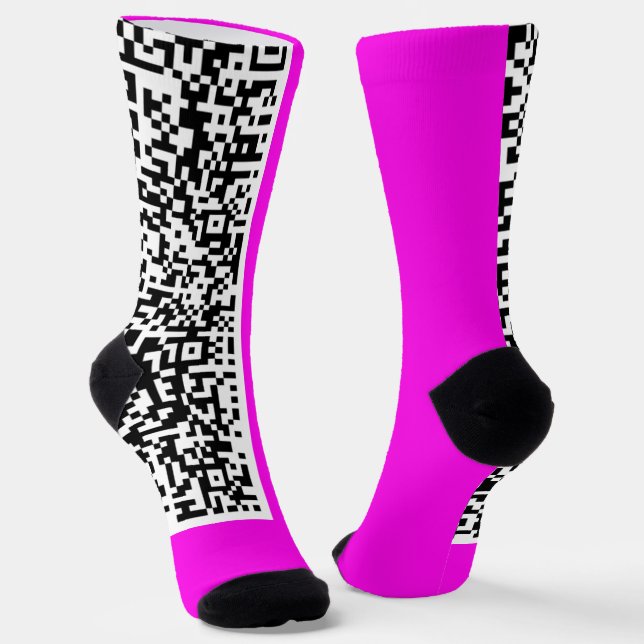 Your QR Code Scan Info Socks Custom Colours (Angled)