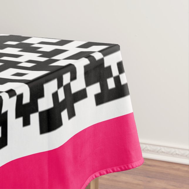 Your QR Code Scan Info Tablecloth Example (In Situ)