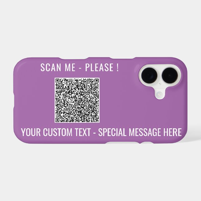 Your QR Code Scan Info Text and Colours iPhone Cas (Back (Horizontal))